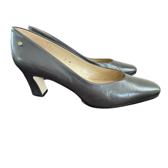 Etienne Aigner brownish gray, grayish brown, leather pumps size 7M shoes heels - Picture 1 of 15